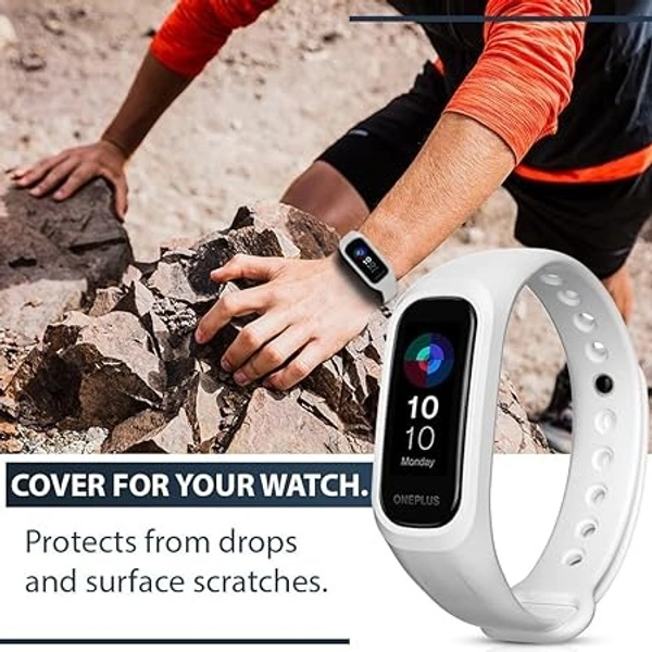 Adjustable Silicone Band Strap Compatible with Oneplus & Oppo Smart Band -White - White