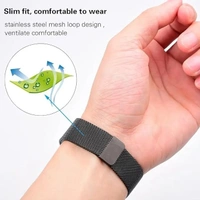 Stainless Steel 19mm Strap for Smart Watch Strap with Magnetic Buckle Compatible with Boat Storm, Noise Colorfit Pro, and All The 19mm Smart Watch - Black - Black