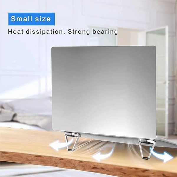 Instant Laptop Kickstand Metal Folding Portable Laptop Stand with Non-Slip Base | Tabletop Laptop Riser for 10-17 inch Laptop Tablet & Keyboard- Pack of 2 - Silver