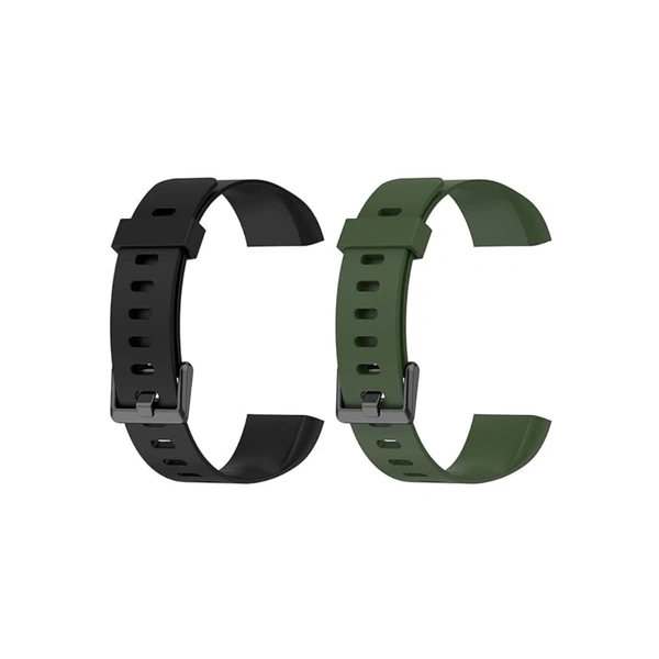  Replacement Strap Compatible with Realme Smart Band Watch Bracelet RMA 183 Strap- Pack of 2 (Black & Green) - Black & Green