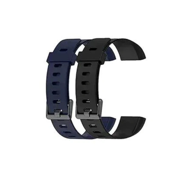  Replacement Strap Compatible with Realme Smart Band Watch Bracelet RMA 183 Strap- Pack of 2 (Black & Navy Blue) - Black & Nevy Blue