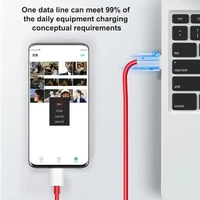  USB Type C Dash Warp Charging Cable USB to Type C Fast Charging Cable Compatible with One Plus 8T/ 9/ 9R/ 9 pro/ 9RT/ 10R/ Nord & for All Type C Devices- Red - Red