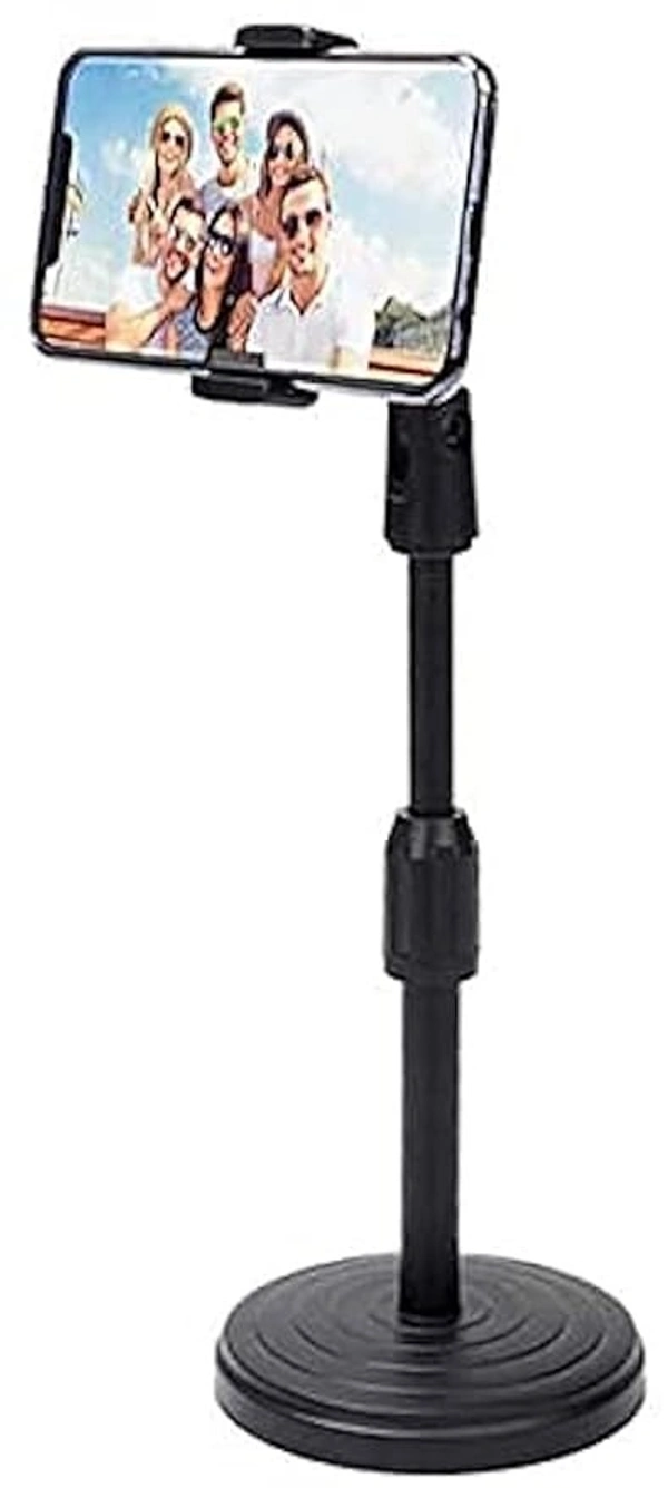 Universal Mobile Stand for Table Desk Online Class with Adjustable Height |360 Flexible Rotation Mobile Holder Stand Compatible with All Smartphone - Black