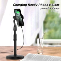 Universal Mobile Stand for Table Desk Online Class with Adjustable Height |360 Flexible Rotation Mobile Holder Stand Compatible with All Smartphone - Black