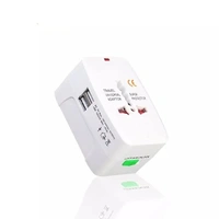 Worldwide Universal Travel Adapter with Build in Dual USB Charger Ports with 125V 6A, 250V Protected Electrical Plug for Laptops, Cameras (White) - White
