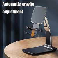  Foldable Tablet Tabletop Mobile Phone Stand Holder-Cell Phone Holder with Adjustable Height & Angle with Anti-Slip Compatible with All Smartphones Tablets Kindle iPad - Black