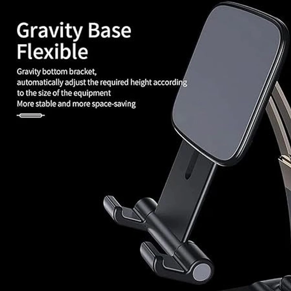  Foldable Tablet Tabletop Mobile Phone Stand Holder-Cell Phone Holder with Adjustable Height & Angle with Anti-Slip Compatible with All Smartphones Tablets Kindle iPad - Black