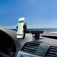 Adjustable Car Phone Holder Universal Long Arm 360 Degree Rotation Mobile Holder for Car- Black - Black