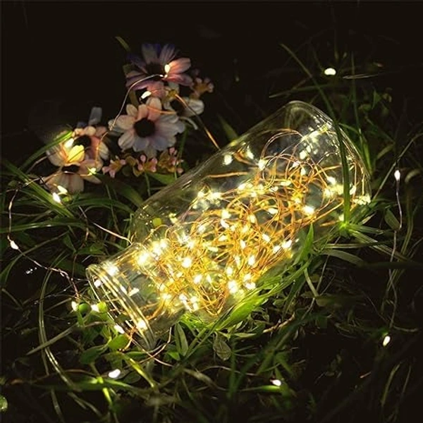 10 Meter 30 LED 3AA Battery Powered Copper String Fairy Lights Waterproof- Warm White (Warm White, Pack of 2) - Yellow