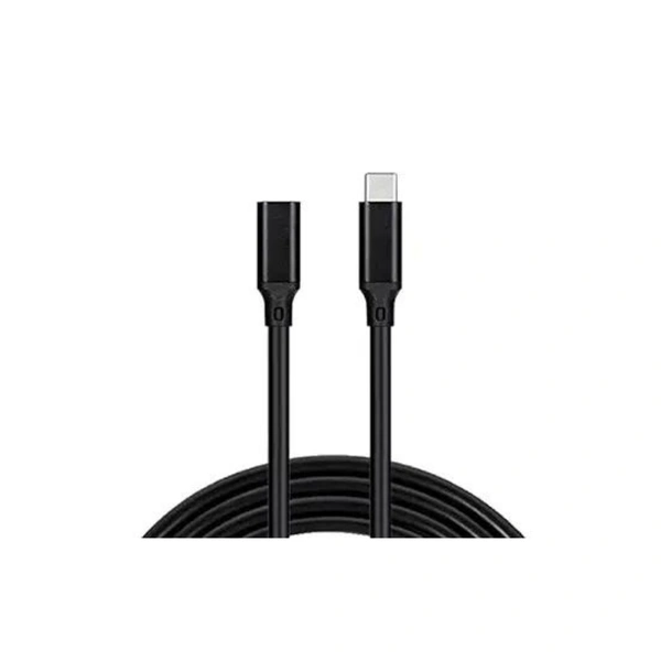 USB Type C Male to Female Extension Cable 2 Meter Fast Charging Extender Cable Type C Male to Type C Female 2M Long Cable Compatible with All Type C Smartphones (Black) (No Data Transfer Only Extension) - Black