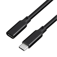 USB Type C Male to Female Extension Cable 2 Meter Fast Charging Extender Cable Type C Male to Type C Female 2M Long Cable Compatible with All Type C Smartphones (Black) (No Data Transfer Only Extension) - Black