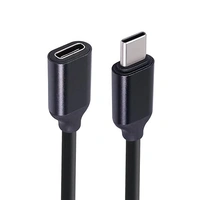 USB Type C Male to Female Extension Cable 2 Meter Fast Charging Extender Cable Type C Male to Type C Female 2M Long Cable Compatible with All Type C Smartphones (Black) (No Data Transfer Only Extension) - Black