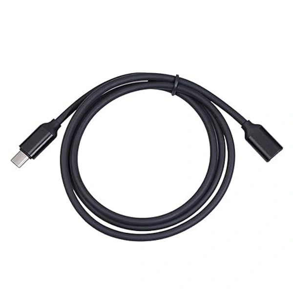 USB Type C Male to Female Extension Cable 2 Meter Fast Charging Extender Cable Type C Male to Type C Female 2M Long Cable Compatible with All Type C Smartphones (Black) (No Data Transfer Only Extension) - Black