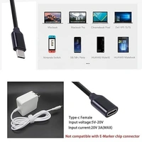 USB Type C Male to Female Extension Cable 2 Meter Fast Charging Extender Cable Type C Male to Type C Female 2M Long Cable Compatible with All Type C Smartphones (Black) (No Data Transfer Only Extension) - Black