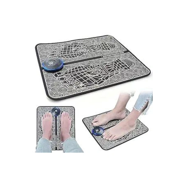  Wireless EMS Mat Foot Massager for Pain Relief Portable Rechargeable leg massager Mat with 8 Modes /19 Level for Foot Massage for Home Office Therapy Machine- Black - Black