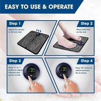  Wireless EMS Mat Foot Massager for Pain Relief Portable Rechargeable leg massager Mat with 8 Modes /19 Level for Foot Massage for Home Office Therapy Machine- Black - Black