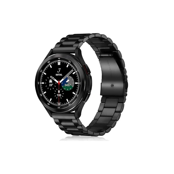 22mm Replacement Stainless Steel Metal Watch Strap Compatible with Watch 3 45mm/ Watch 46mm/Gear S3 Classic/S3 Frontier/Watch Gt 2 (Black) - Black