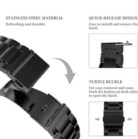 22mm Replacement Stainless Steel Metal Watch Strap Compatible with Watch 3 45mm/ Watch 46mm/Gear S3 Classic/S3 Frontier/Watch Gt 2 (Black) - Black