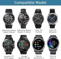 22mm Replacement Stainless Steel Metal Watch Strap Compatible with Watch 3 45mm/ Watch 46mm/Gear S3 Classic/S3 Frontier/Watch Gt 2 (Black) - Black