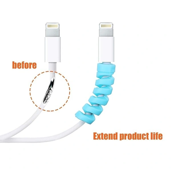 Spiral Charger Cable Protector 1.5 Meter with 4 Pcs Spiral Winder| Cable Protector for Wires Data Cable Charging Cord Earphones