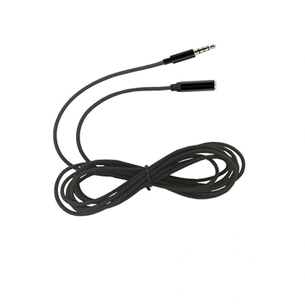 3.5 mm TRRS Male To Female Aux Extension Cable with Microphone Support 4 Pole Golden Plated Stereo Audio Cable Compatible with Earphone Headphone Car- 6 Meter (20 Feet) - Black
