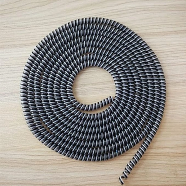1.5 Meter Charging Cable Protector Winder Compatible with Headphone, Charging Adapter iPhone Android Or Earphone Cable Full Size Cable Cord Charger Protector 150 Cm- Black White - Black White