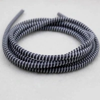 1.5 Meter Charging Cable Protector Winder Compatible with Headphone, Charging Adapter iPhone Android Or Earphone Cable Full Size Cable Cord Charger Protector 150 Cm- Black White - Black White
