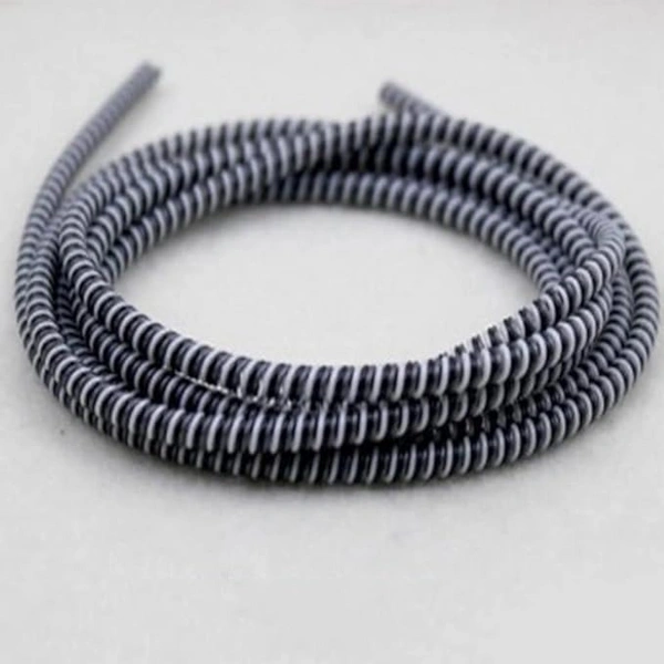 1.5 Meter Charging Cable Protector Winder Compatible with Headphone, Charging Adapter iPhone Android Or Earphone Cable Full Size Cable Cord Charger Protector 150 Cm- Black White - Black White