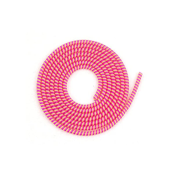 1.5 Meter Charging Cable Protector Winder Compatible with Headphone, Charging Adapter iPhone Android Or Earphone Cable Full Size Cable Cord Charger Protector 150 Cm- Pink White - Pink White