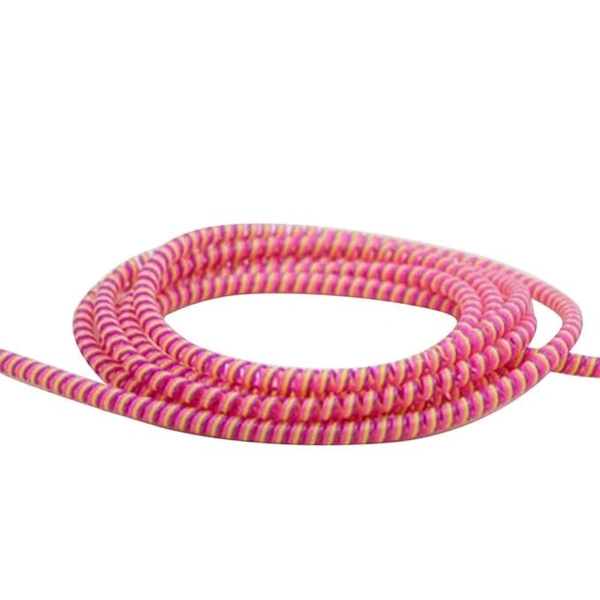 1.5 Meter Charging Cable Protector Winder Compatible with Headphone, Charging Adapter iPhone Android Or Earphone Cable Full Size Cable Cord Charger Protector 150 Cm- Pink White - Pink White