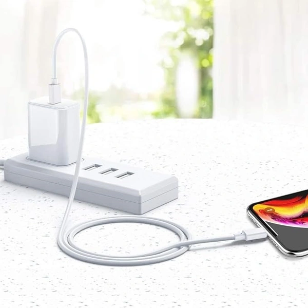 Fast Charging Type C to Lightning Cable & Data Sync USB Cable Compatible with iPhone X/XR/XS MAX/XS/ 11/11 PRO/ 11 PRO MAX/iPads/iPhone 12/Mini/Pro/Pro Max - (White) - White