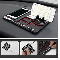 Multipurpose Anti-Slip Car Phone Holder Dashboard Mat and Phone Holder Mount | Non-Slip Silicone Mat for Car Interior Dashboard Accessories- Black - Black
