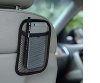  Universal Mobile Holder for Car Storage Net Bag with ABS Plastic Frame Mesh Net Car Interior Accessories for Phone, Cards, Coins, Keys, Sunglasses - Black