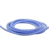  (2 Pcs) Wire Protector Spiral Triple Color 1.5 Meters Full Size Charger Cable Protector Winder Compatible with iPhone & Android Charging Cables (Blue White) - Blue White