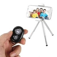 Bluetooth Shutter Remote Control Wireless Technology for Selfie Stick for Creating Videos and Photos 2 Click Button Compatible with iOS and Android Smart Phone Tablet - Black - Black