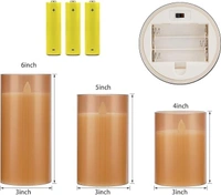  Flameless LED Candles with Golden Acrylic Glass, Remote Control and Timer - AA Battery-Powered for Home, Festival and Wedding Decor (Set of 3-3" D x 4", 5", 6" H) - Gold