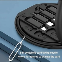 All in One 60W Travel Accessories Cable Set Type C to Type C Cable, Type C to Lightning OTG, Type-C to Micro USB OTG, Type C to USB, Sim Ejector Pin with Inbuilt Mobile Stand-Black - Black