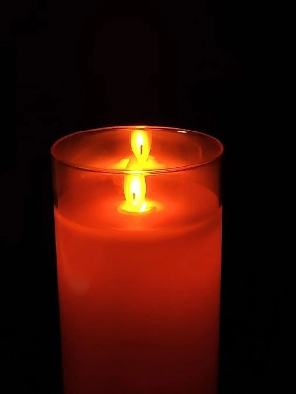  Flameless LED Candles AA Battery Powered Acrylic Glass Candle with Remote Control Timer and Modes Ideal for Home Decor Festival Romantic Dinner (3" D x 6" H) - Gold