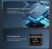 V8 Touch Display Earbud with Active Noise cancelation - Black