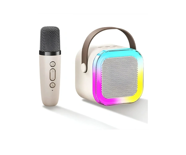  Karaoke with Mic 10 W Bluetooth Speaker Bluetooth V 5.3 with USB,SD card Slot,Call function Playback Time 8 hrs Assorted - White