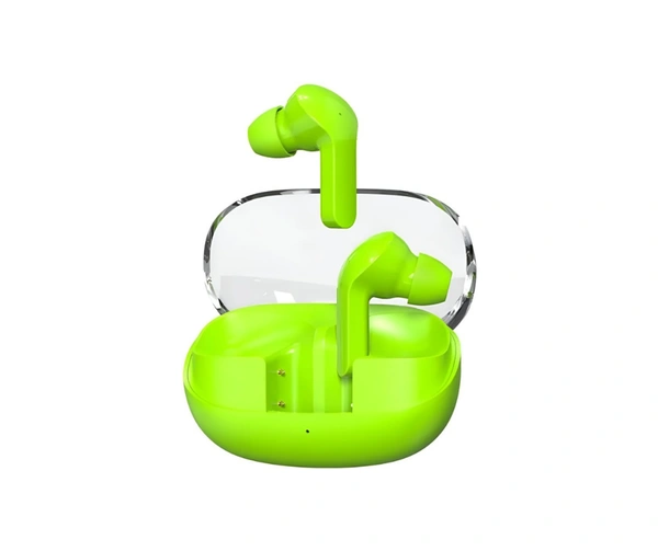 G2 Transparent Bluetooth True Wireless (TWS) In Ear 24 Hours Playback Powerfull bass,Fast charging IPX4 - Green