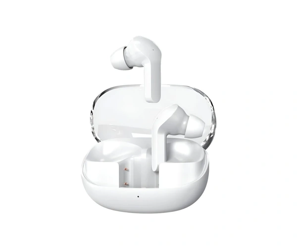G2 Transparent Bluetooth True Wireless (TWS) In Ear 24 Hours Playback Powerfull bass,Fast charging IPX4 - White