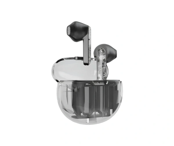  Transparent Bluetooth True Wireless (TWS) In Ear 20 Hours Playback Powerfull bass,Low Latency IPX4 - Black
