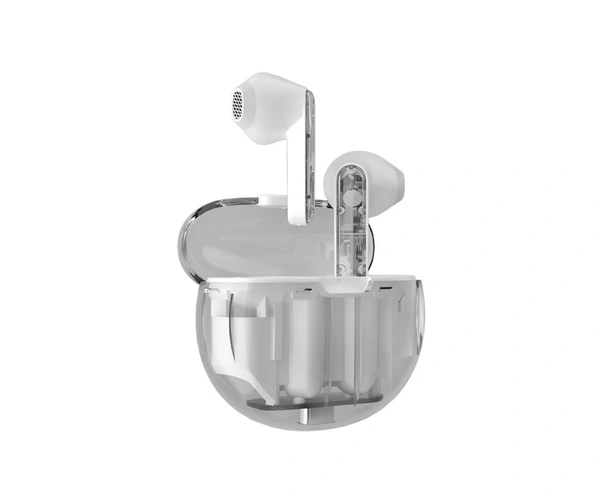 Transparent Bluetooth True Wireless (TWS) In Ear 20 Hours Playback Low Latency,Powerfull bass IPX4 - White