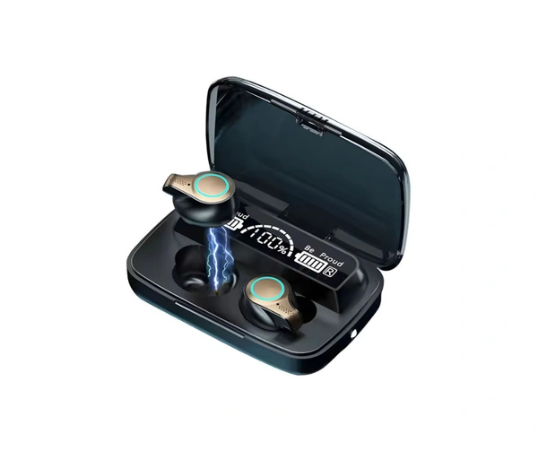 PowerBank Earbuds Bluetooth True Wireless (TWS) In Ear 30 Hours Playback Low Latency,Powerfull bass IPX4 - Black