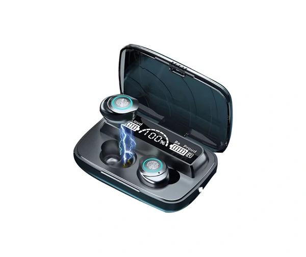 PowerBank Earbuds Bluetooth True Wireless (TWS) In Ear 30 Hours Playback Low Latency,Powerfull bass IPX4 - Black