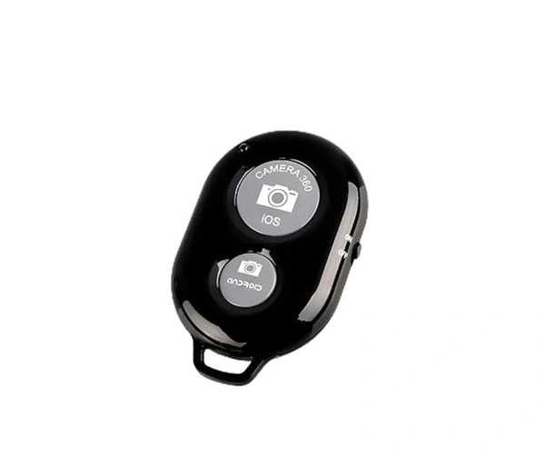 Bluetooth Shutter Remote Control Wireless Technology for Selfie Stick for Creating Videos and Photos 2 Click Button Compatible with iOS and Android Smart Phone Tablet - Black - Black