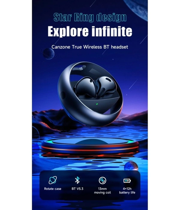  Air Flip Bluetooth True Wireless (TWS) In Ear 30 Hours Playback Fast charging,Low Latency IPX4 - Black