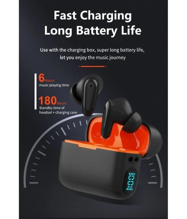 AirDoze Bluetooth True Wireless (TWS) In Ear 30 Hours Playback Fast charging,Powerfull bass IPX4 - Black
