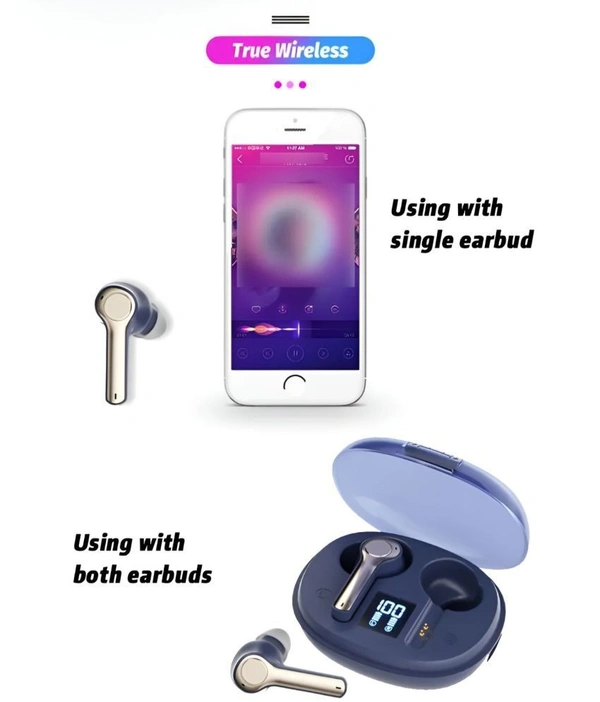 Dome Bluetooth True Wireless (TWS) In Ear 20 Hours Playback Powerfull bass,Fast charging IPX4 - Assorted